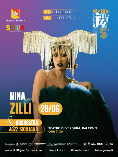 Nina Zilli & Orchestra Jazz Siciliana at Sicilia Jazz Festival at Teatro Di Verdura - event poster Nina Zilli & Orchestra Jazz Siciliana at Sicilia Jazz Festival at Teatro Di Verdura