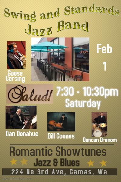 Swing & Standards Jazz Band Salud Camas at Salud - event poster Swing & Standards Jazz Band Salud Camas at Salud
