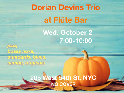 Dorian Devins Trio at Flute Midtown - event poster Dorian Devins Trio at Flute Midtown