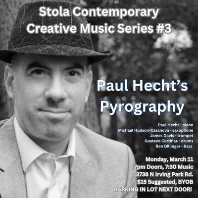 Paul Hecht's Pyrography at Stola Contemporary - event poster Paul Hecht's Pyrography at Stola Contemporary