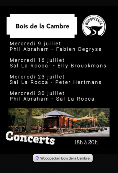 Sal La Rocca - Phil Abraham at Woodpecker Bois De La Cambre - event poster Sal La Rocca - Phil Abraham at Woodpecker Bois De La Cambre