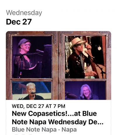 New Copasetics!...at Blue Note Napa Wednesday Dec 27, 7:00 Pm at Blue Note Napa - event poster New Copasetics!...at Blue Note Napa Wednesday Dec 27, 7:00 Pm at Blue Note Napa