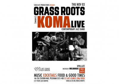 Grass Roots With Koma (live), Free Entry at The CLF Art Lounge And Roof Garden