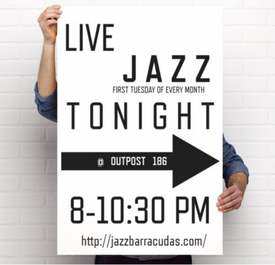 First Tuesdays Jazz Jam House Band Special Guests: Blue Donut Safari! at Outpost 186 - event poster First Tuesdays Jazz Jam House Band Special Guests: Blue Donut Safari! at Outpost 186