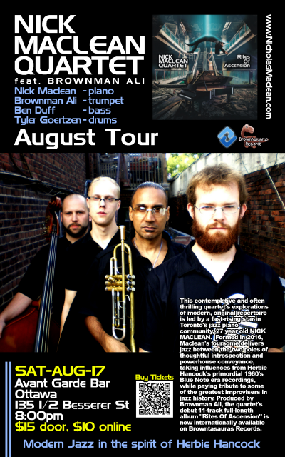 NICK MACLEAN QUARTET Feat. BROWNMAN ALI (ottawa) at Avant Garde Bar