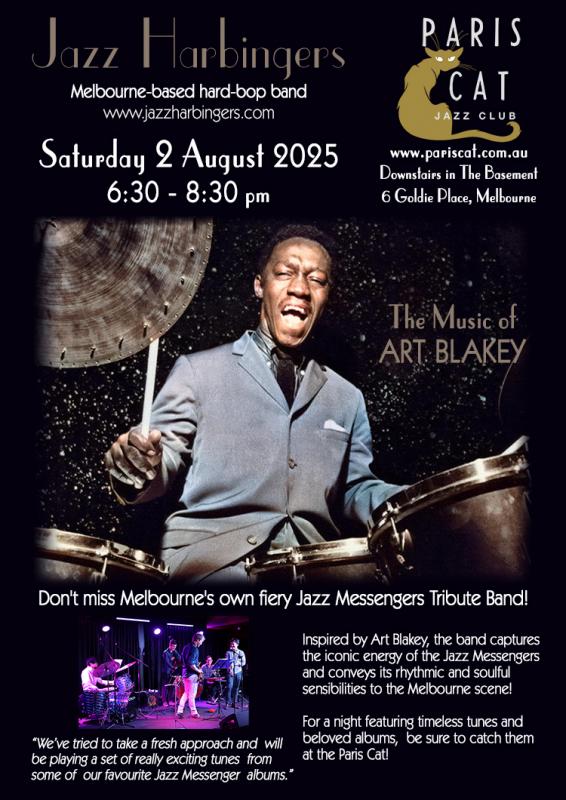 Jazz Harbingers: The Music Of Art Blakey And The Jazz Messengers at Paris Cat Jazz Club