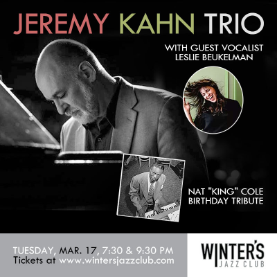 Jeremy Kahn + Leslie Beukelman at Winter's Jazz Club - event poster Jeremy Kahn + Leslie Beukelman at Winter's Jazz Club
