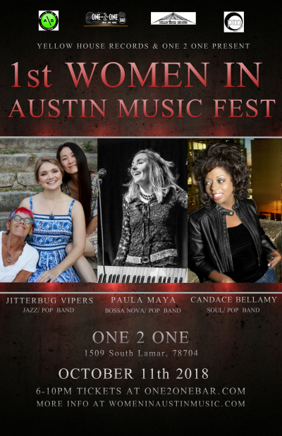 The 1st Women In Austin Music Fest at Women In Austin Music at One 2 One Bar - event poster The 1st Women In Austin Music Fest at Women In Austin Music at One 2 One Bar