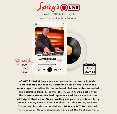 James Cheadle Trio at Spicy's Bar - event poster James Cheadle Trio at Spicy's Bar