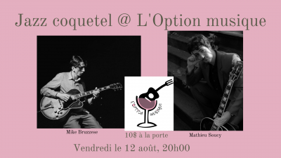 Mathieu Soucy at L'Option Musique - event poster Mathieu Soucy at L'Option Musique