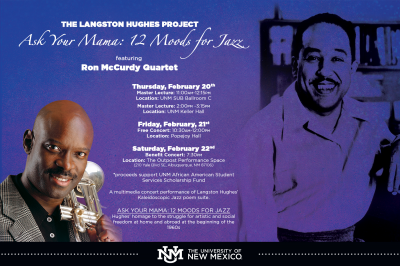 The Langston Hughes Project at Outpost Performance Space - event poster The Langston Hughes Project at Outpost Performance Space