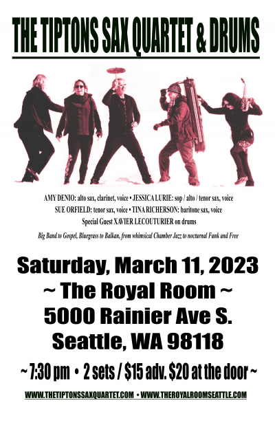 The Tiptons Saxophone Quartet & Drums at The Royal Room