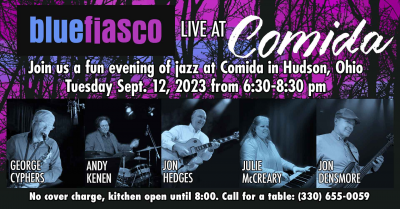 Blue Fiasco at Comida Hudson - event poster Blue Fiasco at Comida Hudson