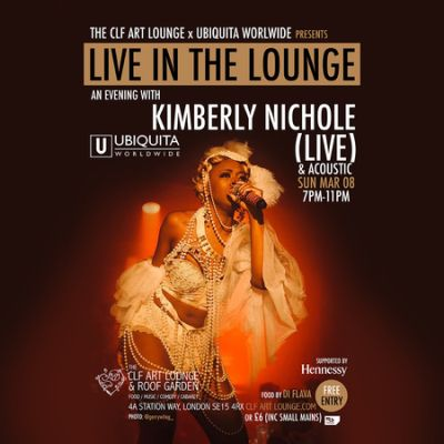 Kimberly Nichole - Live In The Lounge - Sunday 8th March - Free at The CLF Art Lounge And Roof Garden
