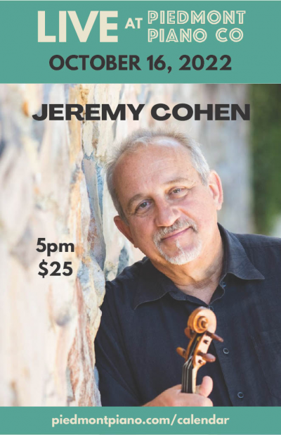 Jeremy Cohen, The Music Of Eddie South: The Dark Angel Of The Violin at Piedmont Piano Company