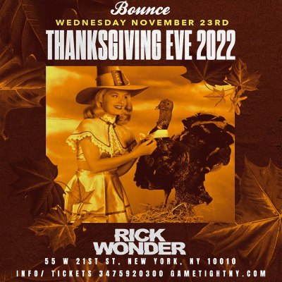 Bounce Nyc Thanksgiving Eve Party 2022 at Bounce - event poster Bounce Nyc Thanksgiving Eve Party 2022 at Bounce
