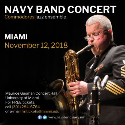 Commodores, the U.S. Navy's Premier Jazz Ensemble at Gusman Concert Hall - event poster Commodores, the U.S. Navy's Premier Jazz Ensemble at Gusman Concert Hall