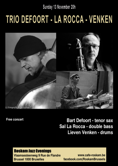 Bart Defoort Trio at Roskam Jazz Concerts
