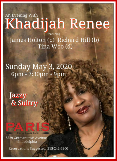 Khadijah Renee & Trio at Paris Bistro & Jazz Cafe