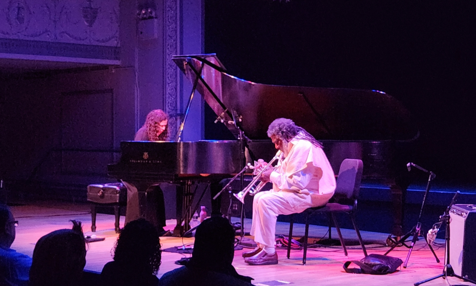 Sylvie Courvoisier, Wadada Leo Smith and Mary Halvorson at Roulette