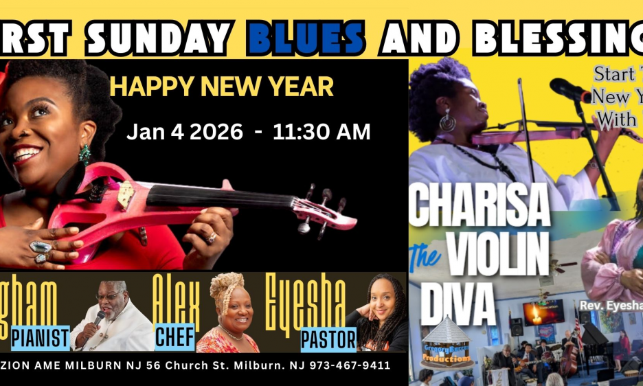 Charisa The Violin Diva In First Sunday Blues And Blessings At Mt Zion Ame Millburn NJ on January 4