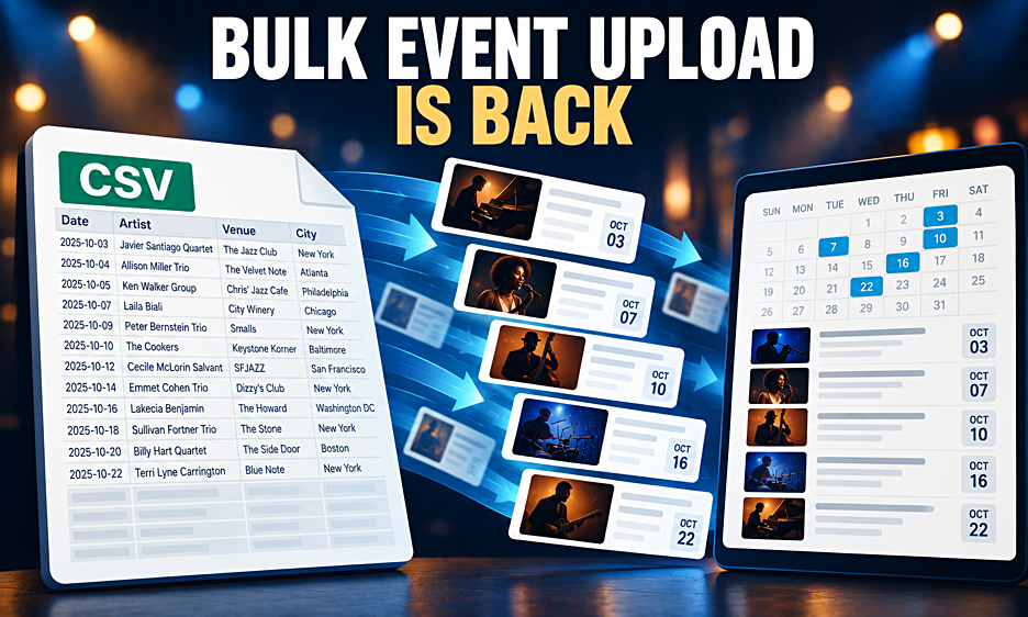 Jazz Near You Brings Back Its Popular CSV Event Upload Feature