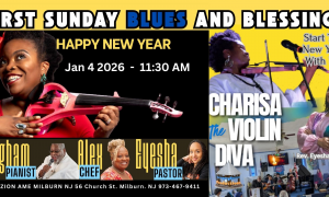 Charisa The Violin Diva In First Sunday Blues And Blessings At Mt Zion Ame Millburn NJ on January 4