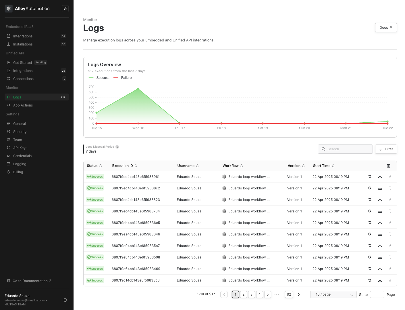 Logging graph in Alloy Embedded