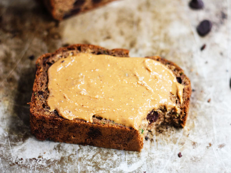 GrainFree Chocolate Chip Peanut Butter Zucchini Bread Recipe ALOHA