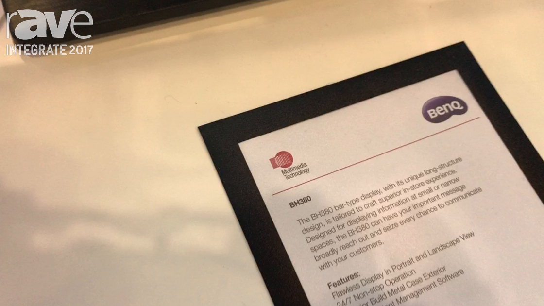 Integrate 2017: BenQ Demos Its BH380 Bar Type Display on the Multimedia Technology Stand