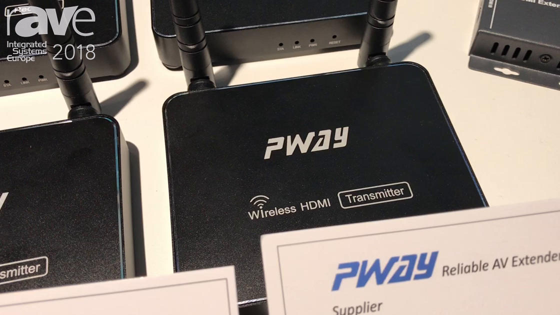 ISE 2018: PWAY Announces PW-DT216W-C Wireless HDMI Transmitter and Reciever with H.264 Encoding