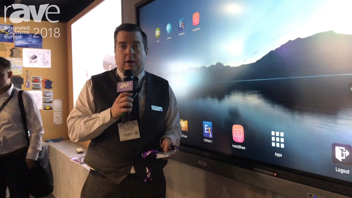 ISE 2018: BenQ Demos RP860K Interactive Flat Panel With NFC Sensor and Integrated Soundbar