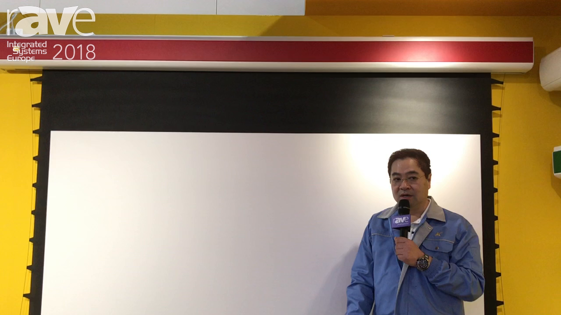 ISE 2018: JK Jingke Features JVS Tab Tension Motorized Screen (in Chinese)