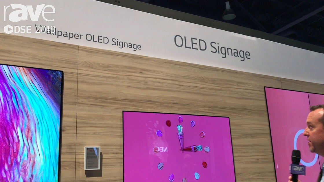 DSE 2018: LG Showcases Its 55EJ5D Wallpaper OLED Signage Display