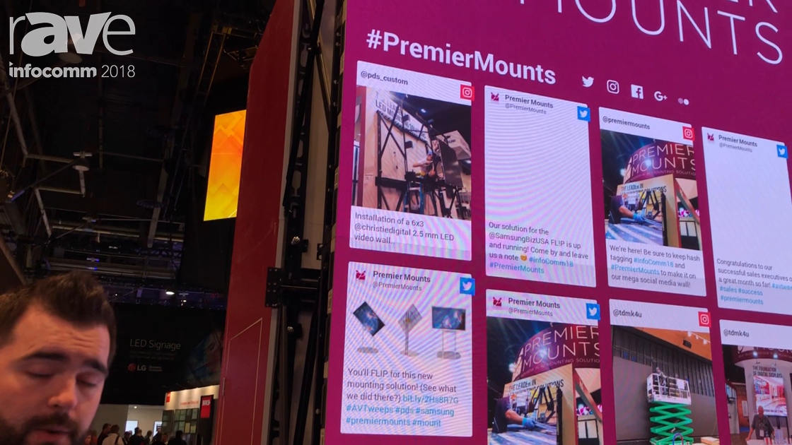 InfoComm 2018: Premier Mounts Showcases Its FXSA Scissor Mount Video Wall