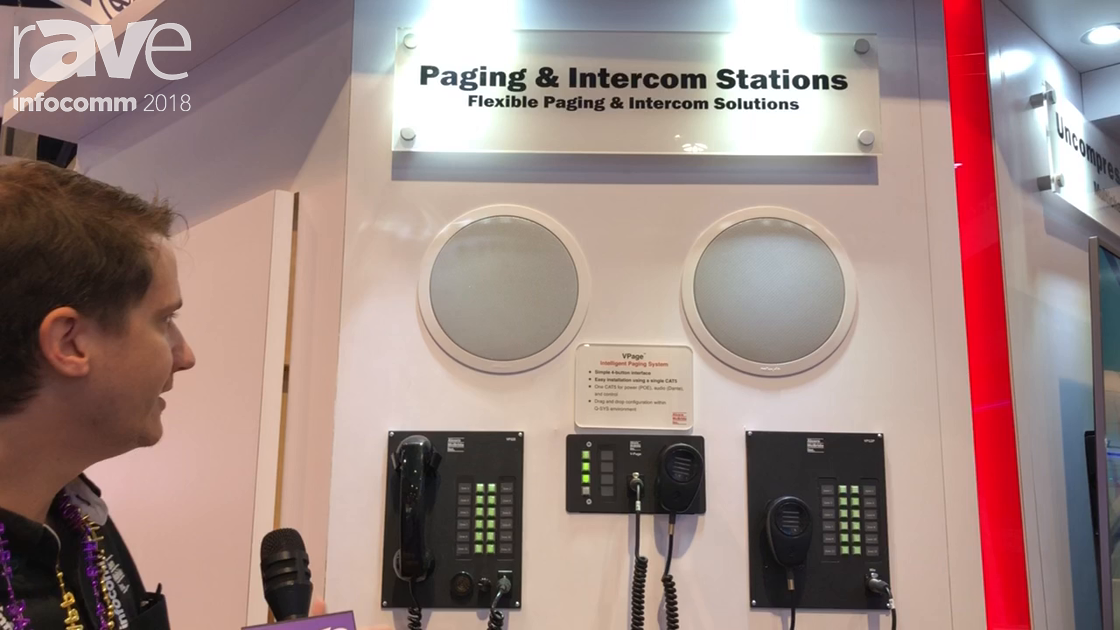 InfoComm 2018: Alcorn McBride A/V Shows Paging and Intercom Stations with Q-SYS Integration