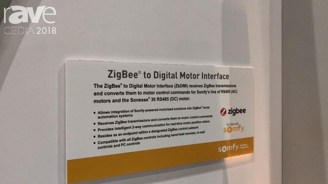 CEDIA 2018: Somfy Systems Demos Alexa Skill With ZbDMI ZigBee to Digital Motor Interface
