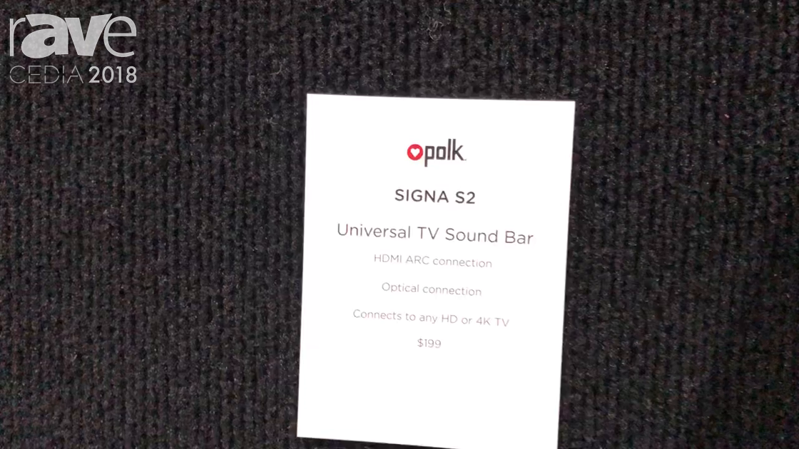 CEDIA 2018: Sound United Highlights Polk Audio S2 Signa Soundbar