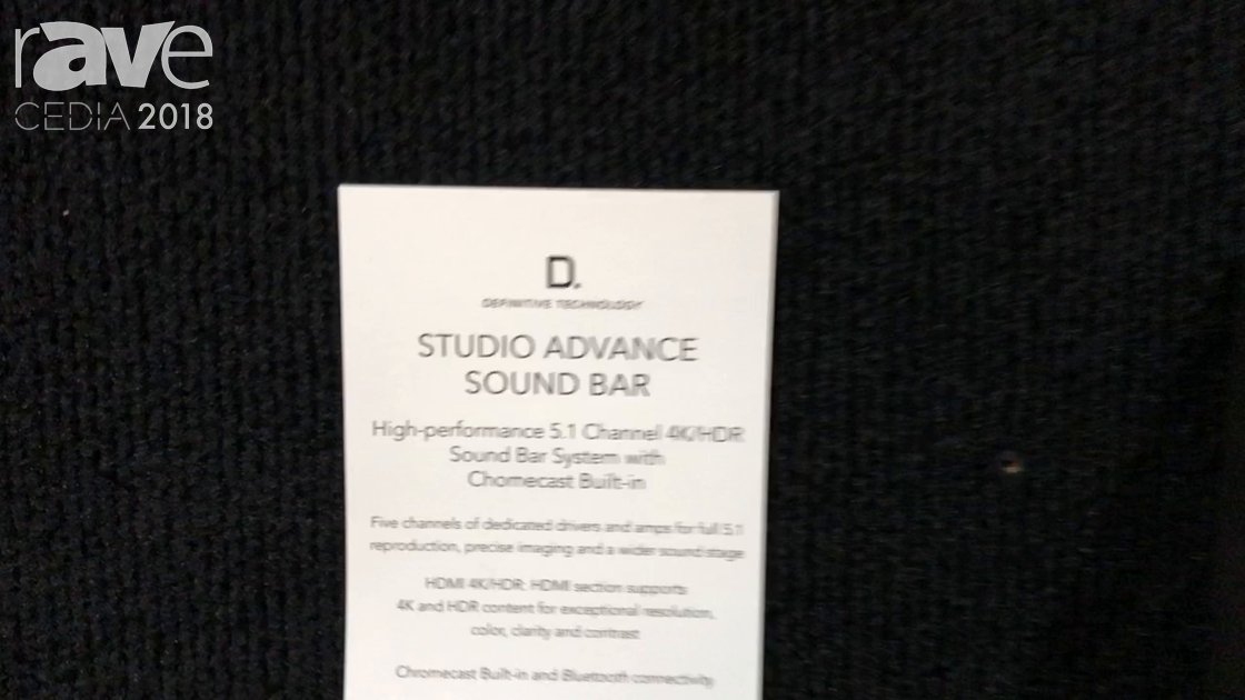 CEDIA 2018: Sound United Presents Definitive Technology Studio Advance Sound Bar