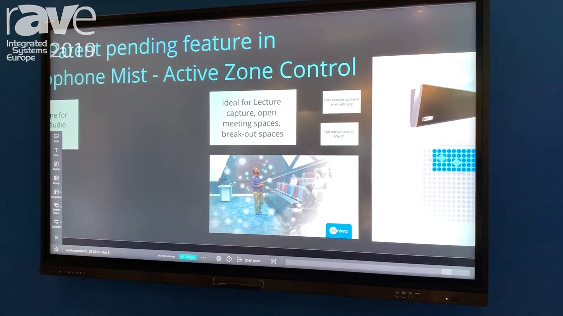 ISE 2019: Nureva Demos the HDL 300 Audio Conferencing System’s New feature ACTIVE ZONE CONTROL