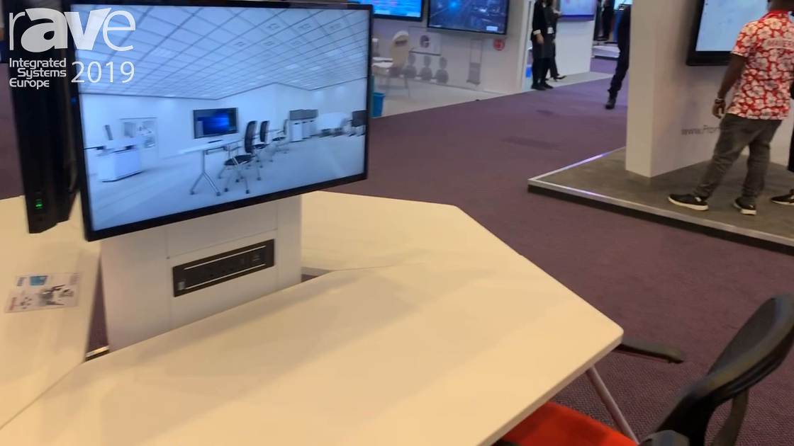 ISE 2019: TeamMate Demos Mobile Tribus Tri-Mounted Screen Station for Huddle Spaces