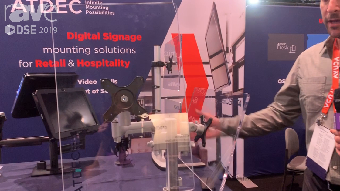 DSE 2019: ATDEC Highlights Its Modular AWM Mounting Series for Point of Service Display Mounts