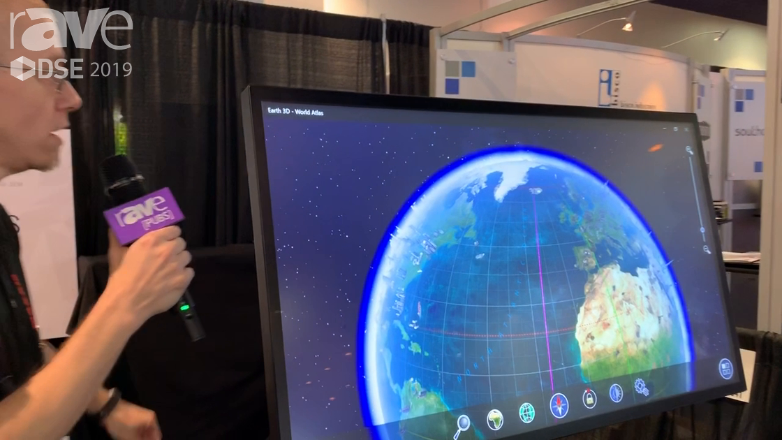 DSE 2019: Touch Systems Demos Its P554-TSP PCAP 10-Point Multi-Touch Display Using an NEC Display