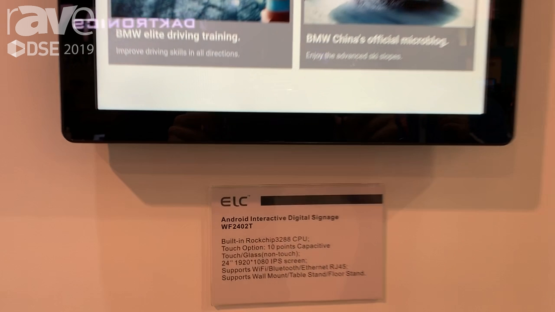 DSE 2019: ELC Presents Its WF2402T Android Interactive Digital Signage Display