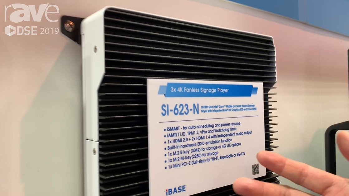 DSE 2019: IBASE Technology Showcases SI-623-N 4K Fanless Signage Player