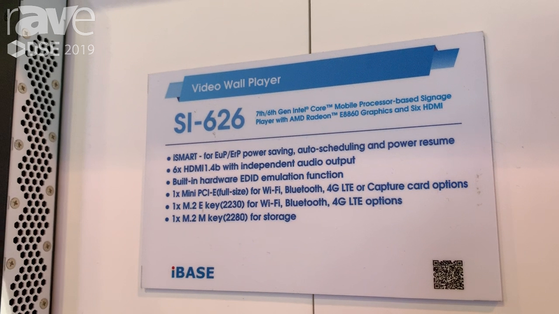 DSE 2019: IBASE Technology Talks SI-626 Video Wall Player