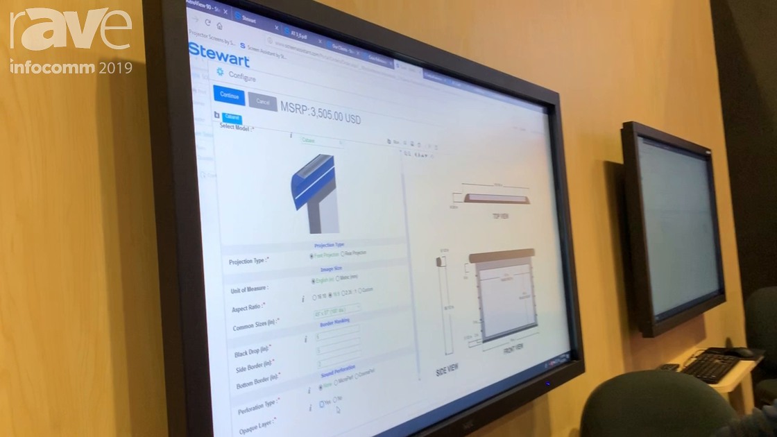 InfoComm 2019: Stewart Filmscreen Talks About New Online Screen Configurator Tool