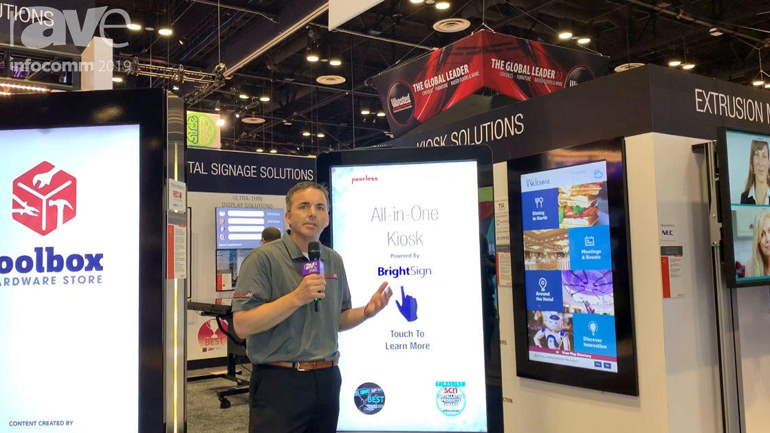 InfoComm 2019: Peerless-AV Debuts KIPICT2555 All-In-One Kiosk With XT1144 BrightSign Player