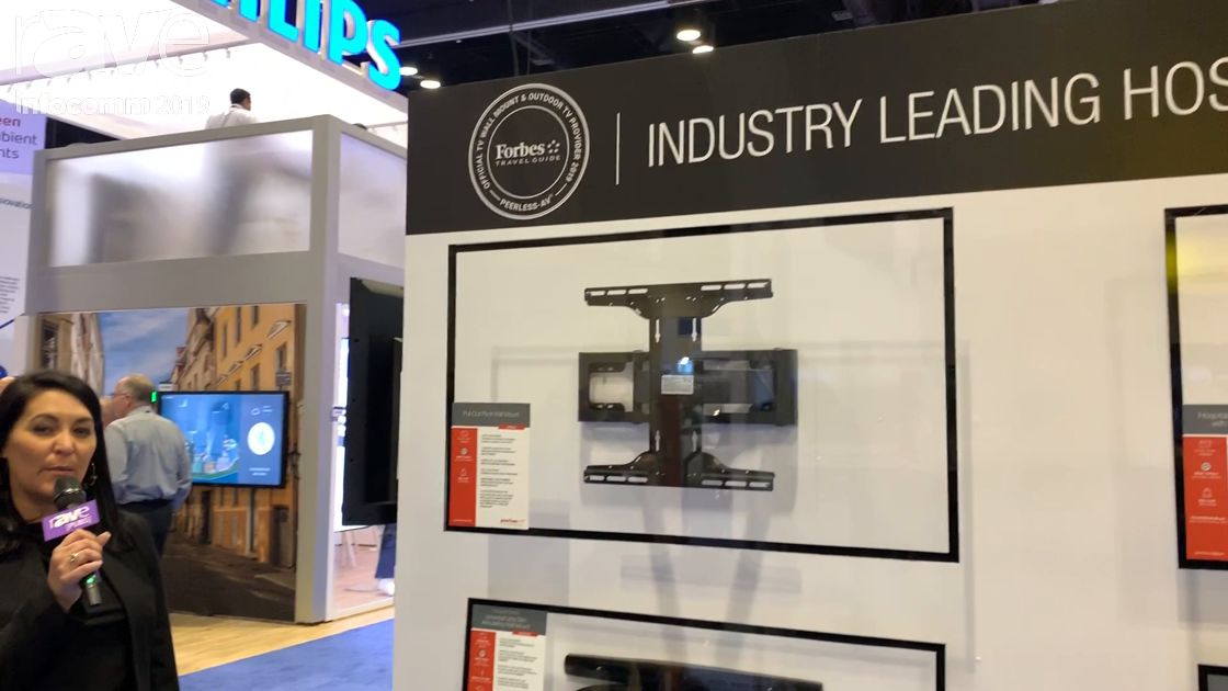 InfoComm 2019: Peerless-AV Features a HPF650 Pull-Out Pivot Wall Mount for Displays