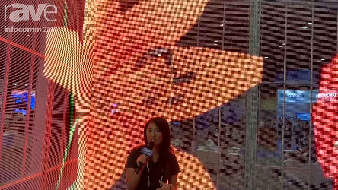 InfoComm 2019: Yaham Demos C1 Clear Window LED Window Mesh Display With Side-Emitting Diode